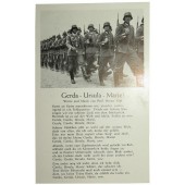 Briefkaart met soldatenlied 